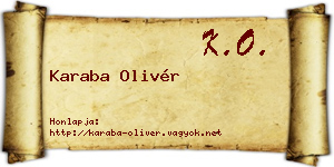 Karaba Olivér névjegykártya